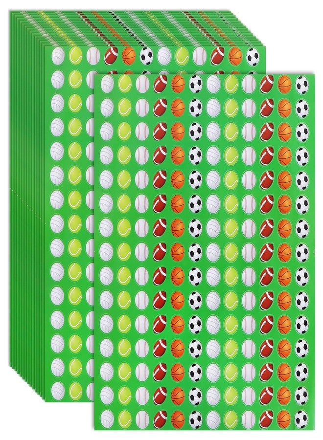 Vuzvuv 3240 Pcs Sports Balls Stickers for Student Reward Chore Chart Board,Soccer Tennis Small Ball Basketball Football Baseball Stickers for Home School Themed Party Decor - Image 1